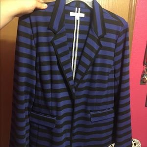 Navy black stripe blazer 1x